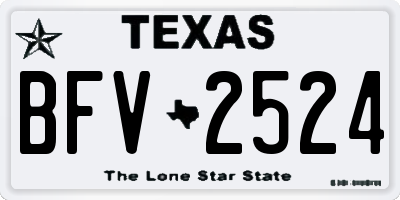 TX license plate BFV2524