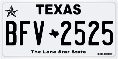 TX license plate BFV2525