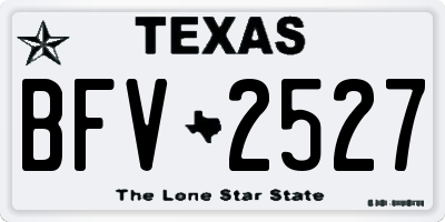 TX license plate BFV2527