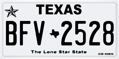 TX license plate BFV2528