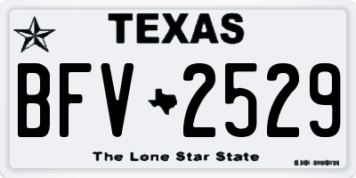 TX license plate BFV2529