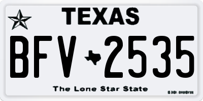 TX license plate BFV2535