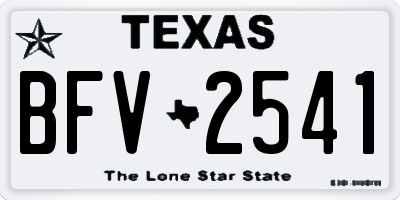 TX license plate BFV2541