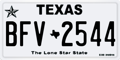 TX license plate BFV2544