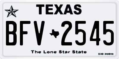 TX license plate BFV2545
