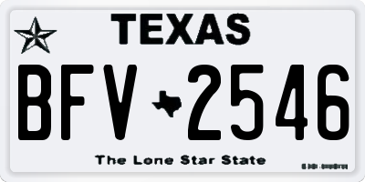 TX license plate BFV2546