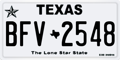 TX license plate BFV2548