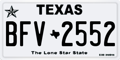 TX license plate BFV2552