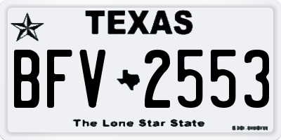 TX license plate BFV2553
