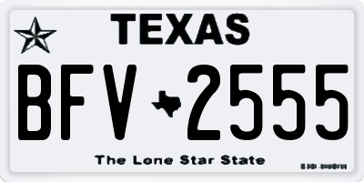 TX license plate BFV2555