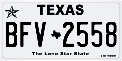 TX license plate BFV2558
