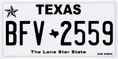 TX license plate BFV2559