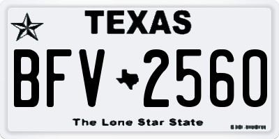 TX license plate BFV2560