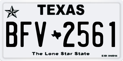 TX license plate BFV2561