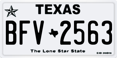 TX license plate BFV2563