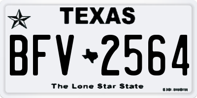 TX license plate BFV2564