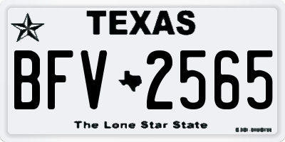 TX license plate BFV2565