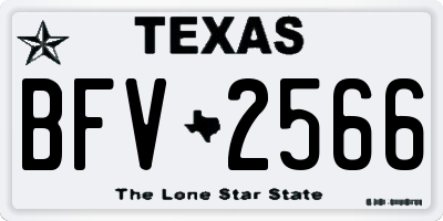 TX license plate BFV2566