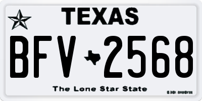 TX license plate BFV2568