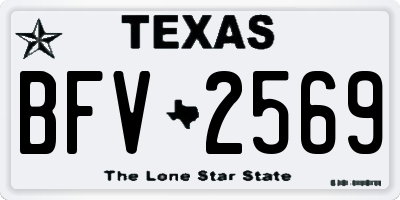 TX license plate BFV2569