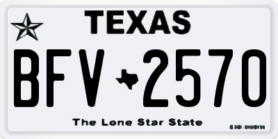 TX license plate BFV2570
