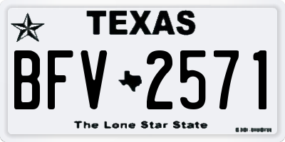 TX license plate BFV2571