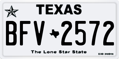 TX license plate BFV2572