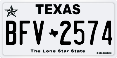 TX license plate BFV2574