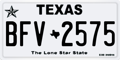 TX license plate BFV2575