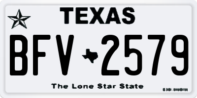 TX license plate BFV2579