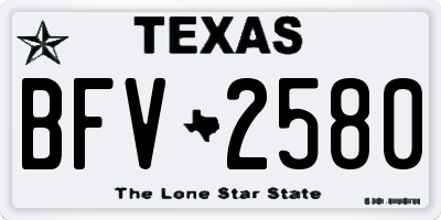 TX license plate BFV2580