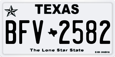 TX license plate BFV2582