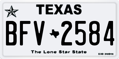 TX license plate BFV2584