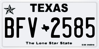 TX license plate BFV2585