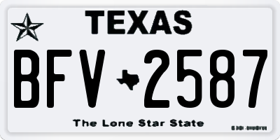 TX license plate BFV2587