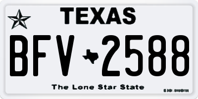 TX license plate BFV2588
