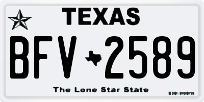TX license plate BFV2589