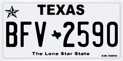 TX license plate BFV2590