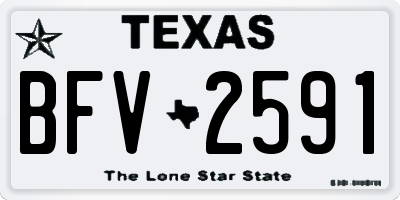 TX license plate BFV2591