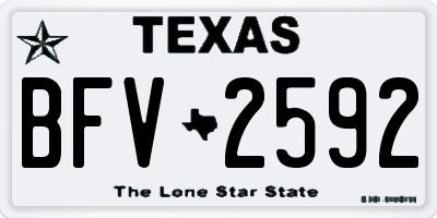 TX license plate BFV2592