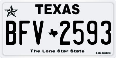 TX license plate BFV2593