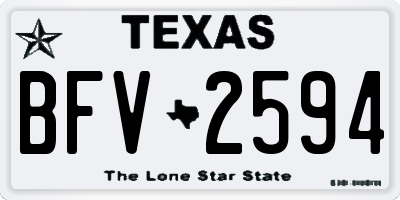 TX license plate BFV2594