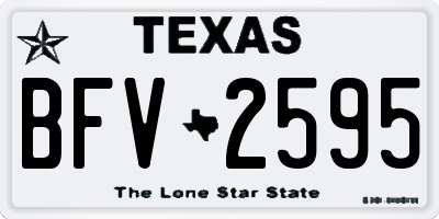 TX license plate BFV2595