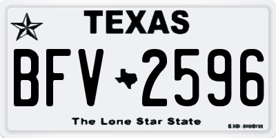 TX license plate BFV2596