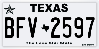 TX license plate BFV2597