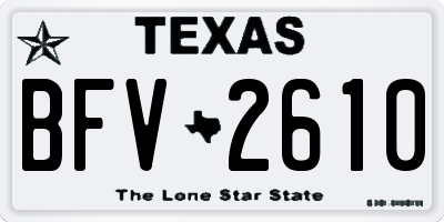 TX license plate BFV2610