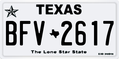 TX license plate BFV2617