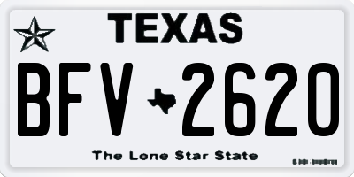 TX license plate BFV2620