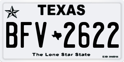 TX license plate BFV2622