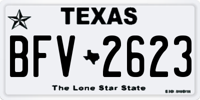 TX license plate BFV2623